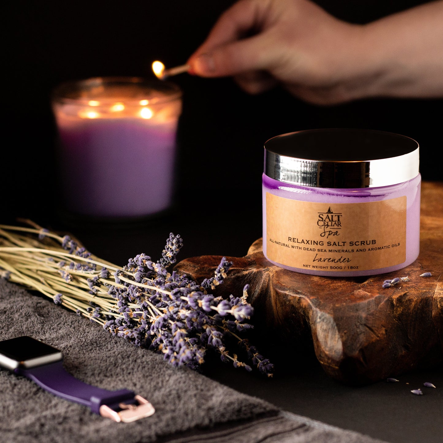 Salt Cellar Calming And Relaxing Lavender Salt Scrub 500g | 18 oz