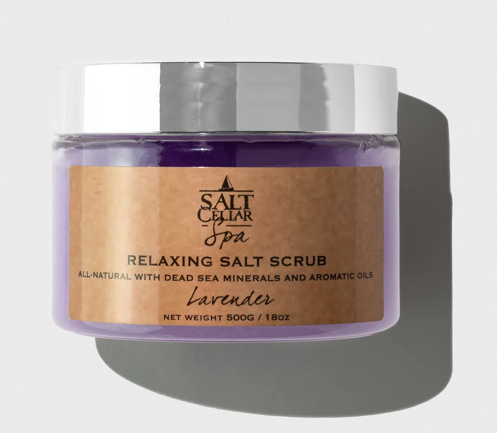 Lavender 1.8oz Energizing Salt Scrub Salt Cellar Spa