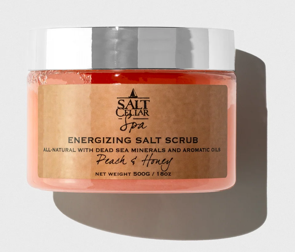 Peach & Honey 1.8oz Energizing Salt Scrub Salt Cellar Spa