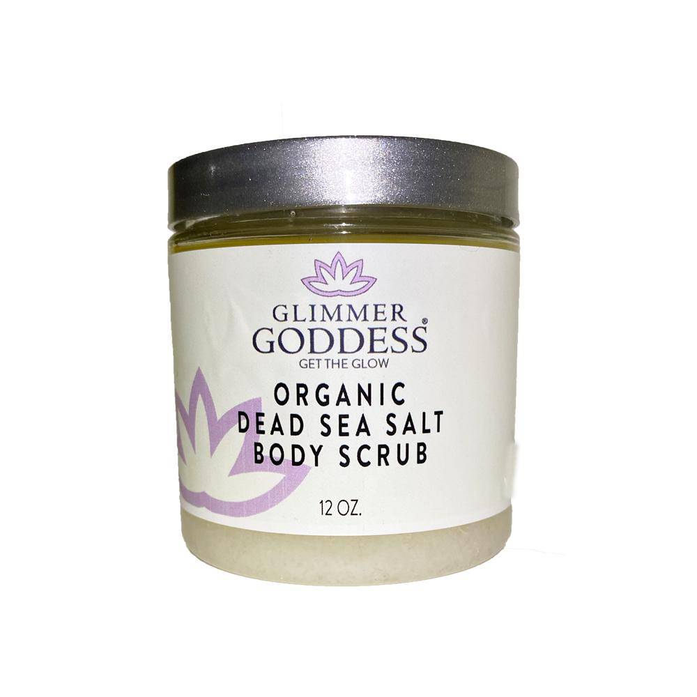 Glimmer Goddess Organic Arabica Coffee Body Scrub with Dead Sea Salt and Shea Butter 12 oz