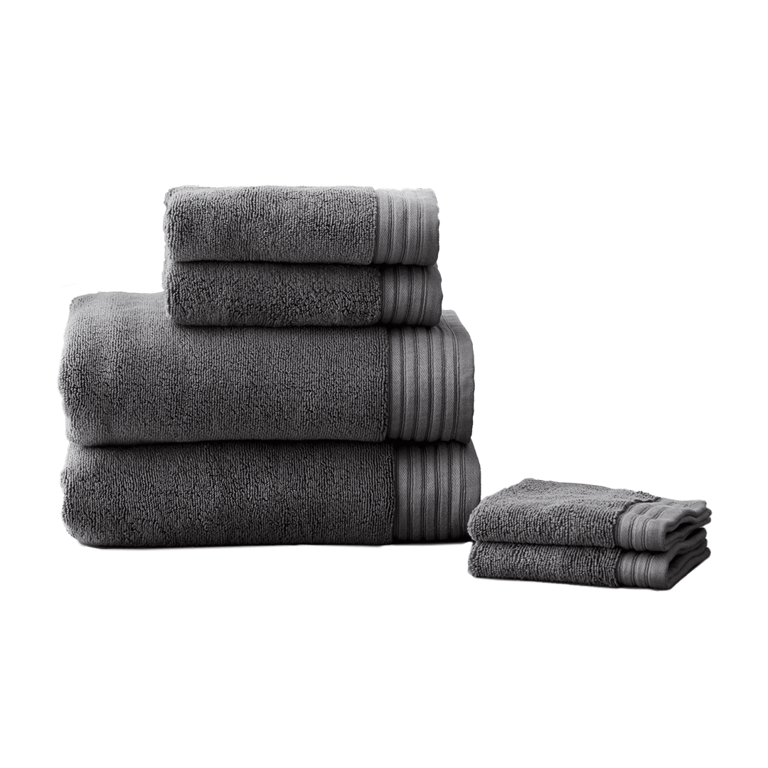 LK Artistry Egyptian Cotton Bath Towel Set Of 6 - Dark Grey Image 1 